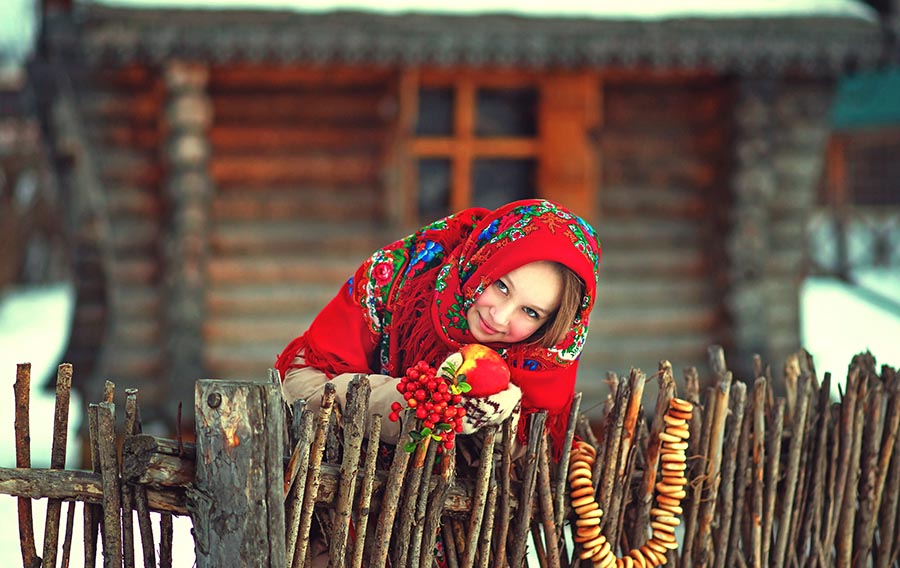 Sexy girl Women in Slavic costumes in Rotterdam